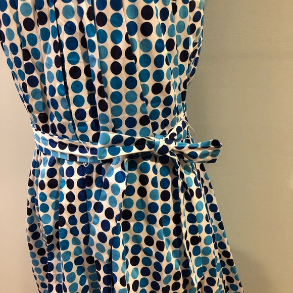 Calvin Klein Blue and White Polka Dot Sleeveless Dress - Picture 3 of 7